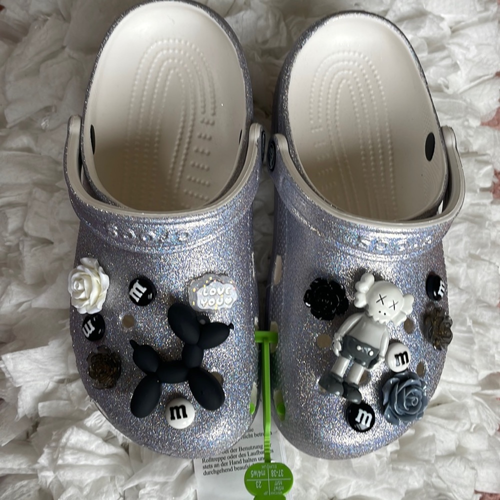 NWT glitter crocs